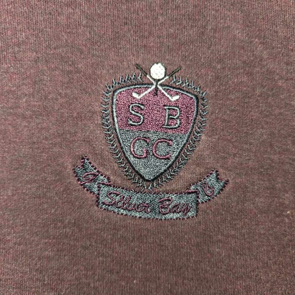 Page & Tuttle Quarter-Zip Pullover Mens XL Burgundy Silver Bay Golf‎ Club Cotton